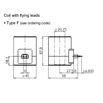 Bucher coil 12VDC 30W fi20.75 h=57.3mm